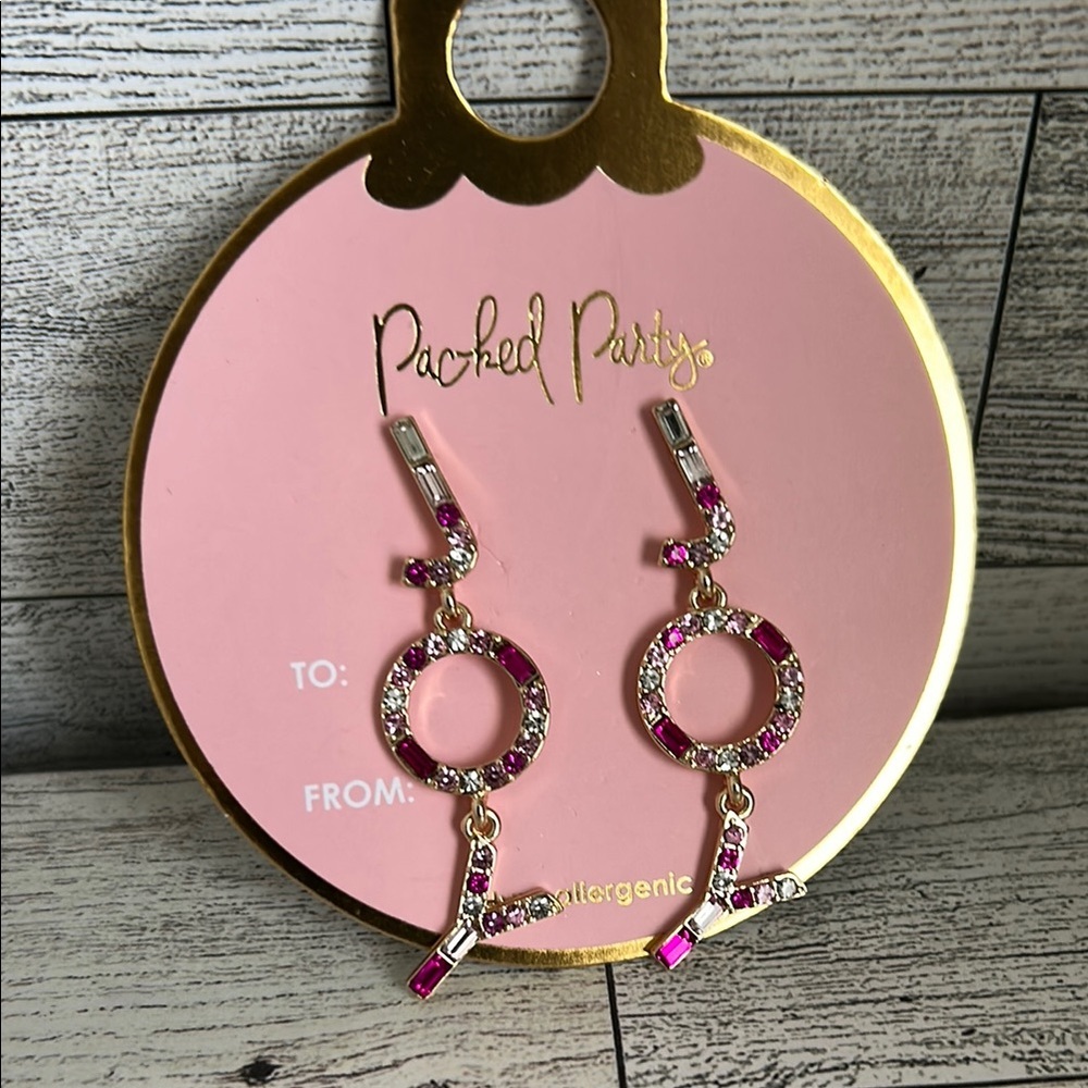 Packed Party Pink and Silver Earrings